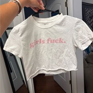 Los Angeles Apparel Girls f**k baby tee crop top